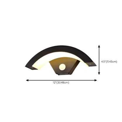 Modern Mini Metal Arc Outdoor LED Wall Light Weatherproof Image - 12