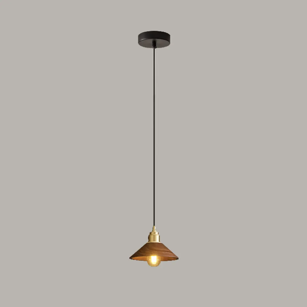 Modern Wooden Pendant Light, LED-Compatible, Dining Room Image - 2
