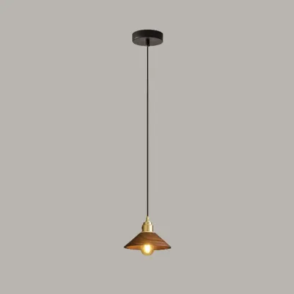Modern Wooden Pendant Light, LED-Compatible, Dining Room Image - 2