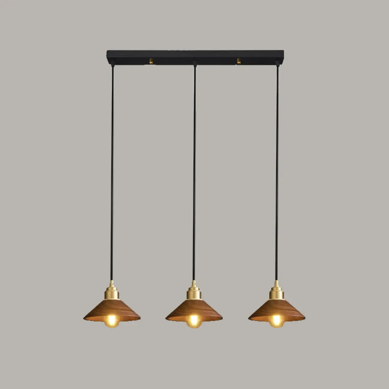 Modern Wooden Pendant Light, LED-Compatible, Dining Room Image - 3