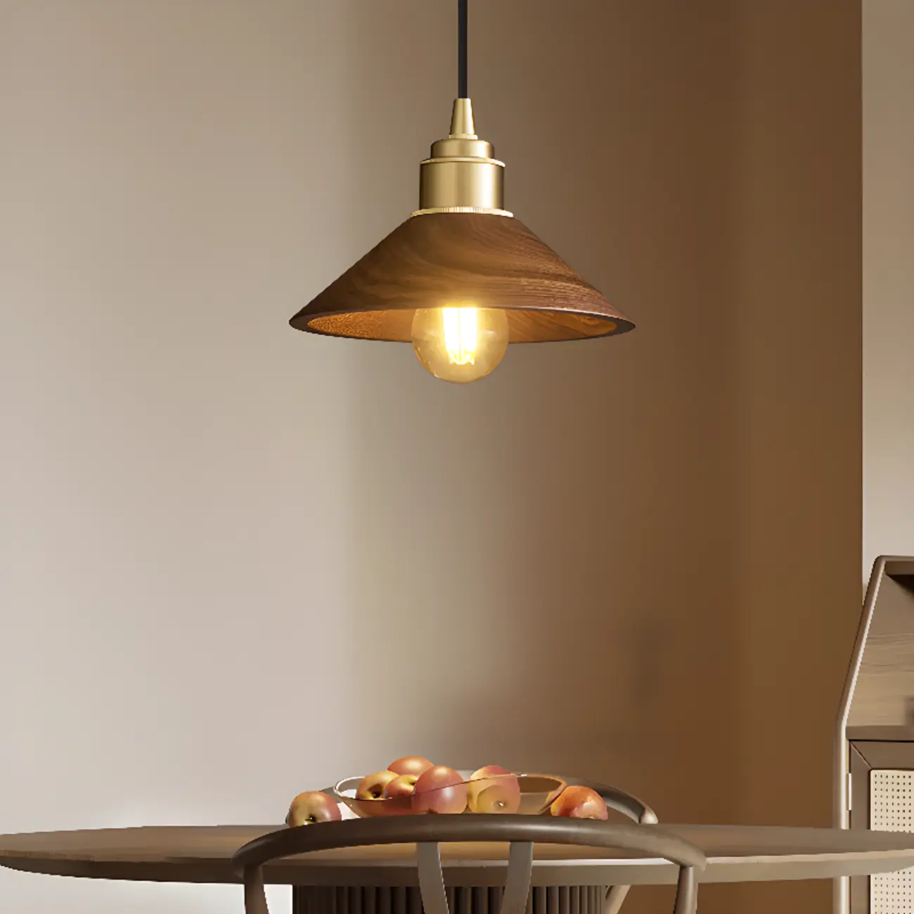 Modern Wooden Pendant Light, LED-Compatible, Dining Room Image - 1 | homeyfad