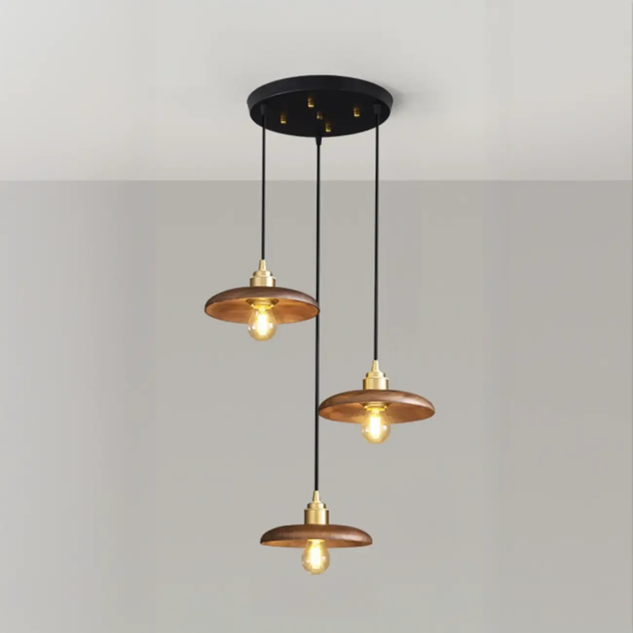 Modern Wooden Pendant Light, LED-Compatible, Dining Room Image - 11