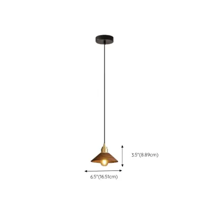Modern Wooden Pendant Light, LED-Compatible, Dining Room #size
