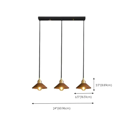 Modern Wooden Pendant Light, LED-Compatible, Dining Room Image - 17