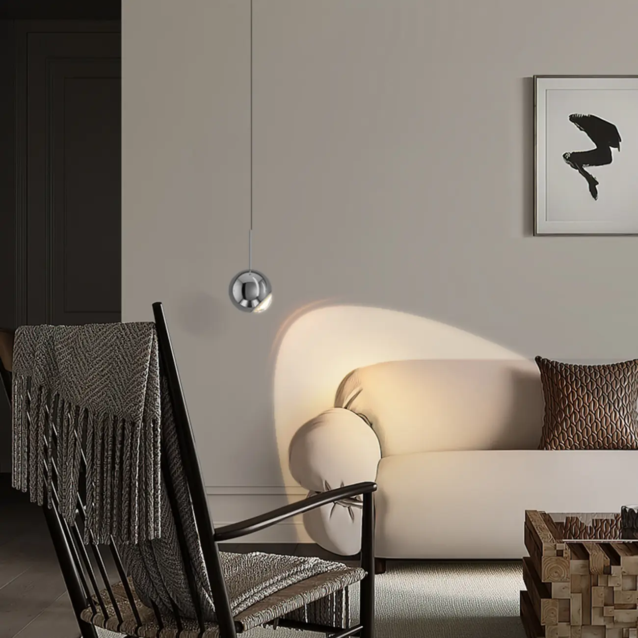 Modern Globe Dimmable LED Pendant Light for Bedroom | homeyfad