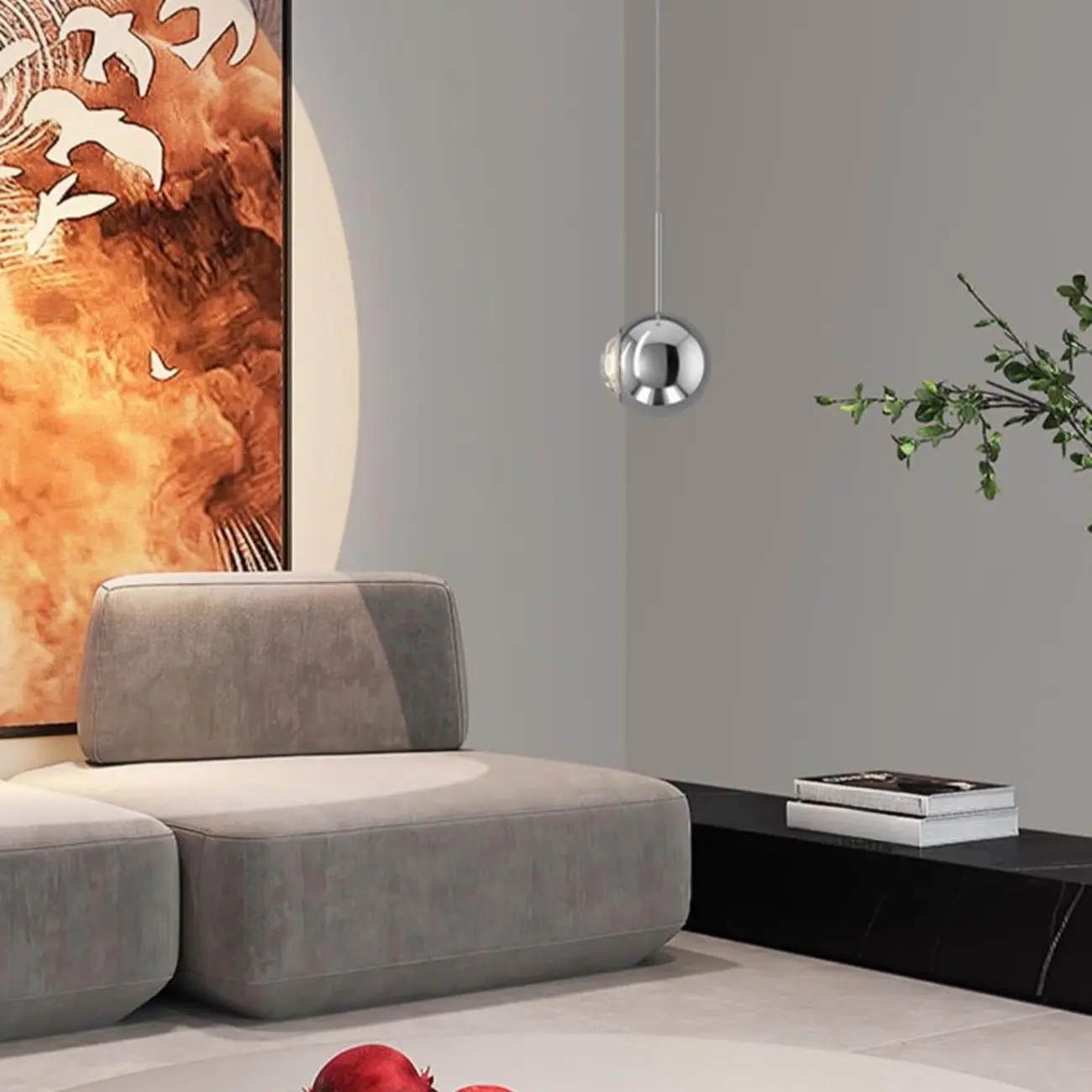 Modern Globe Dimmable LED Pendant Light for Bedroom | homeyfad