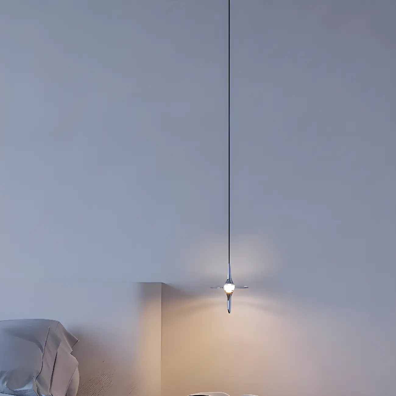 Modern Stainless Steel Geometric Crystal Pendant Light Image - 1 | homeyfad