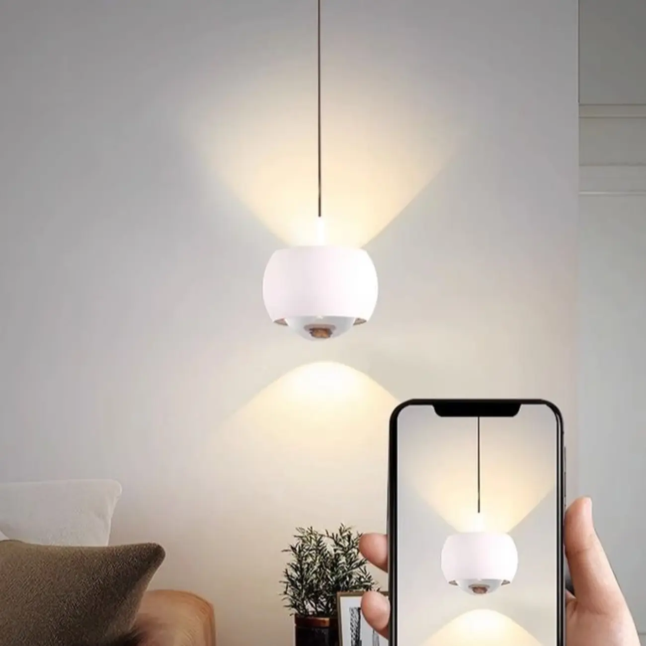 Modern 2-Light Metal Glass Globe LED Pendant Light Image - 3 | homeyfad