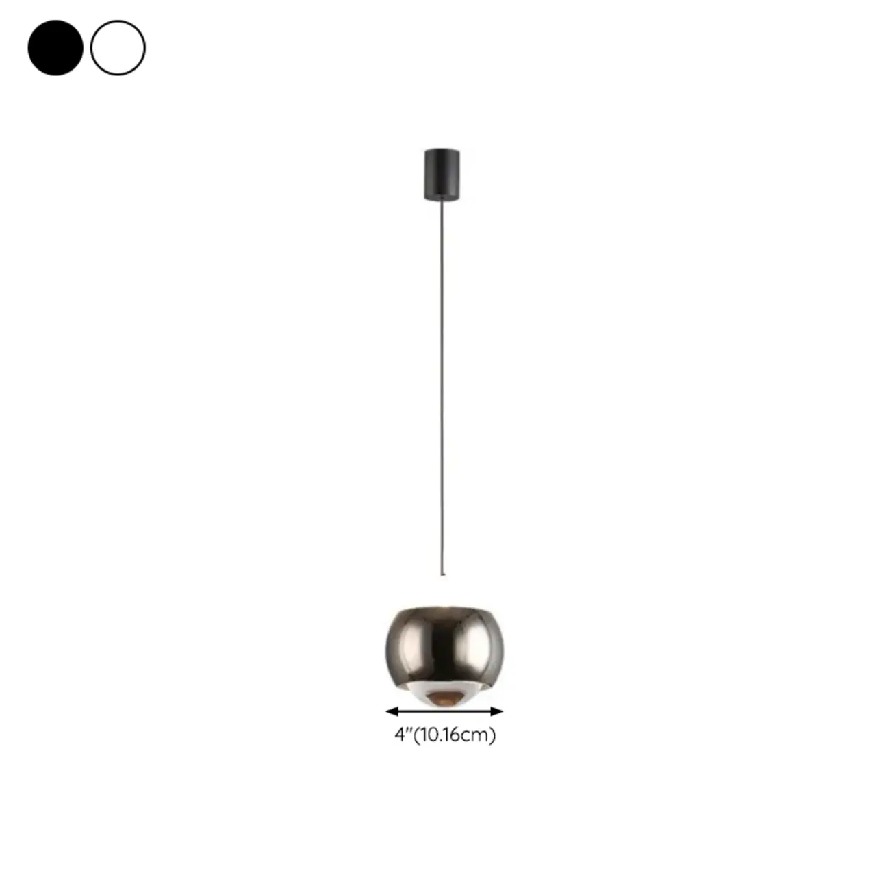 Modern 2-Light Metal Glass Globe LED Pendant Light #size