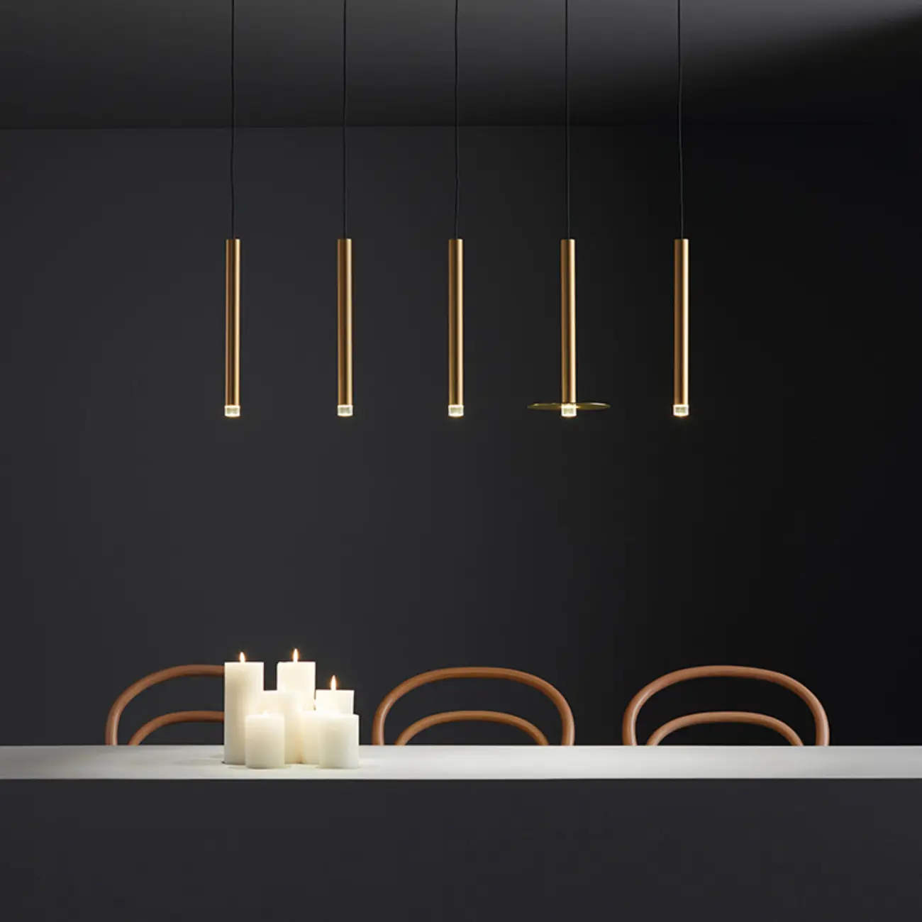 Modern Gold LED Pendant Light for Dining Room Image - 2 | homeyfad
