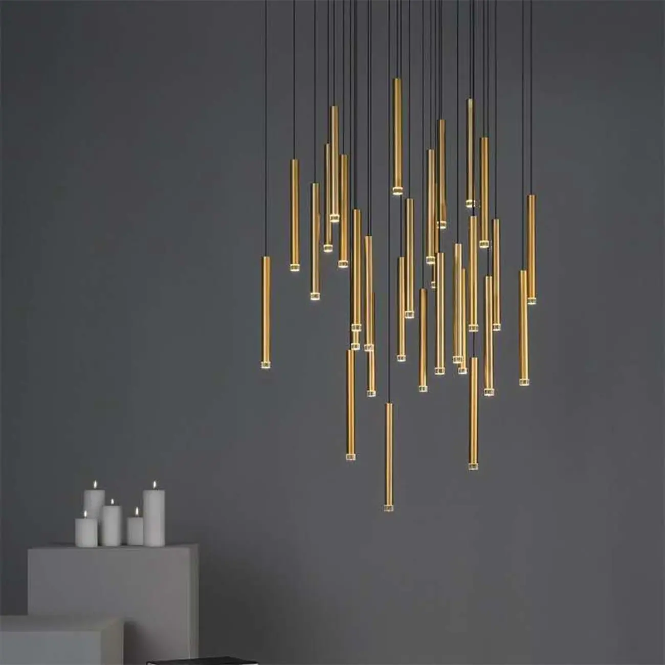 Modern Gold LED Pendant Light for Dining Room Image - 3 | homeyfad