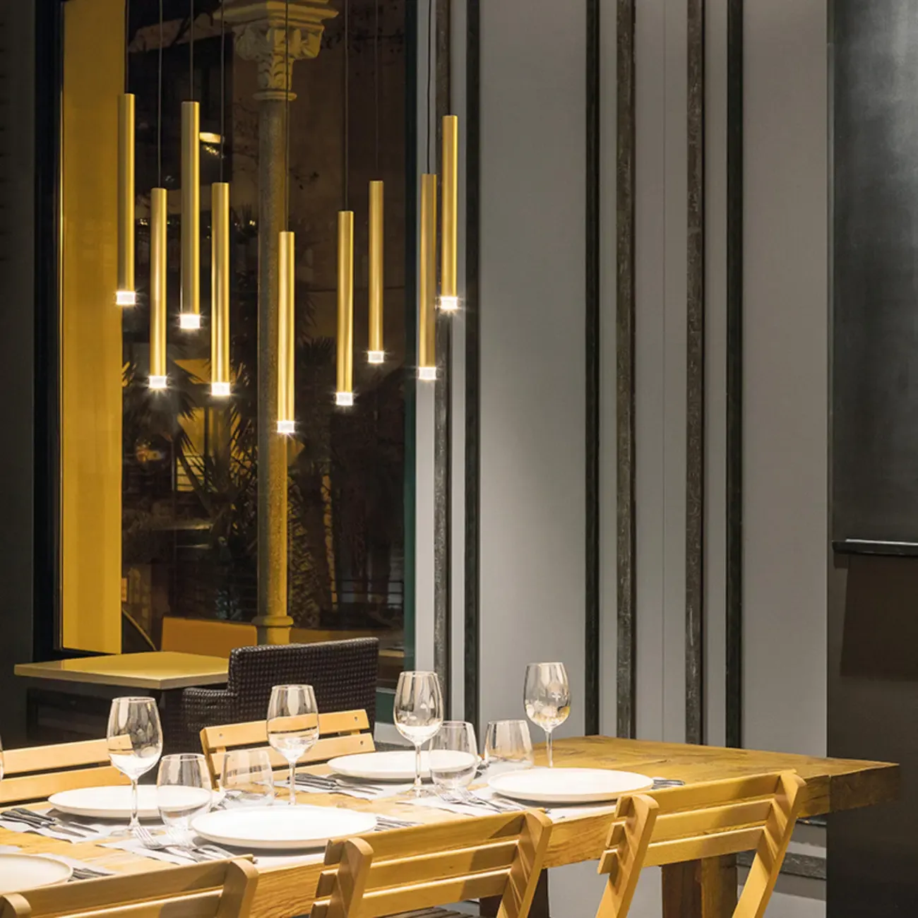 Modern Gold LED Pendant Light for Dining Room Image - 1