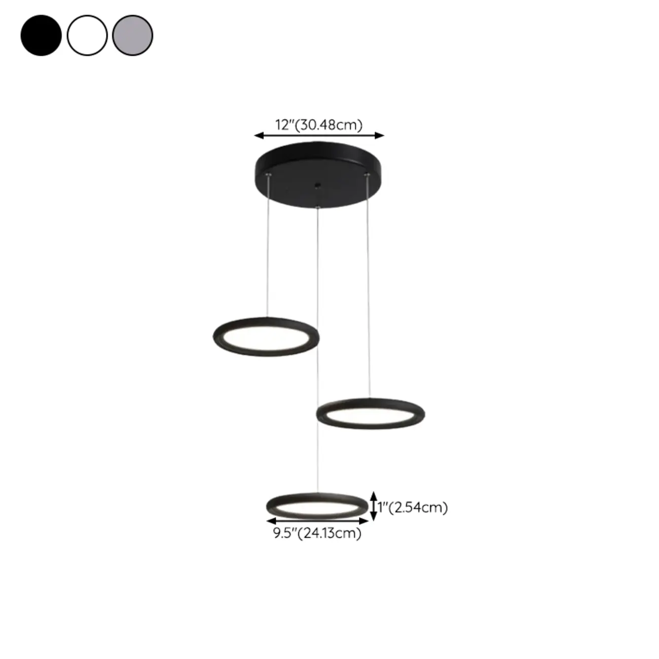 3-Light Modern Dimming LED Pendant Light for Kitchen Island #size