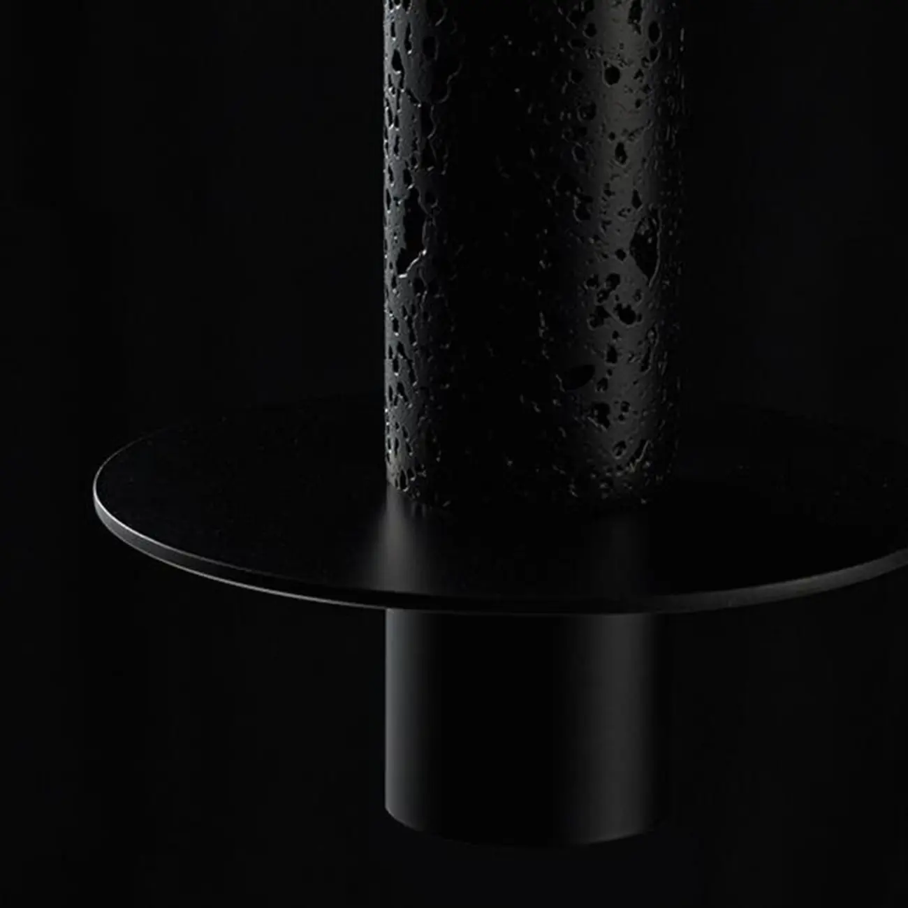 Modern Black Metal Stone Geometric LED Pendant Light Image - 8 | homeyfad