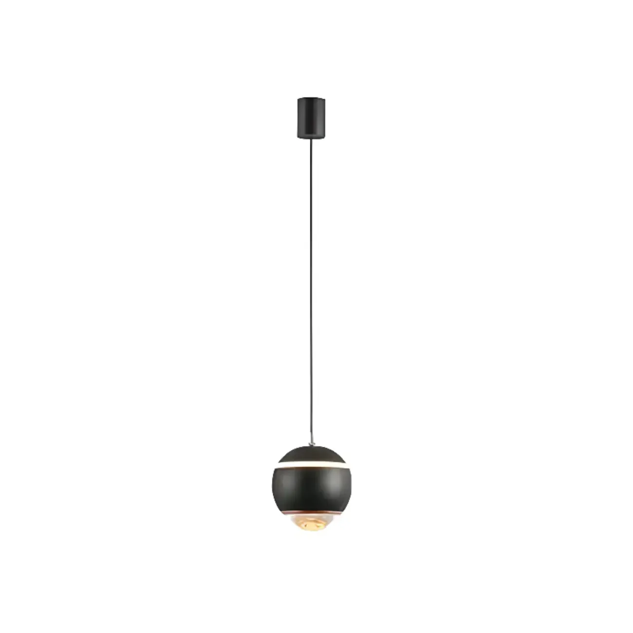 Modern Metal Glass Globe Pendant Light Warm LED Image - 2