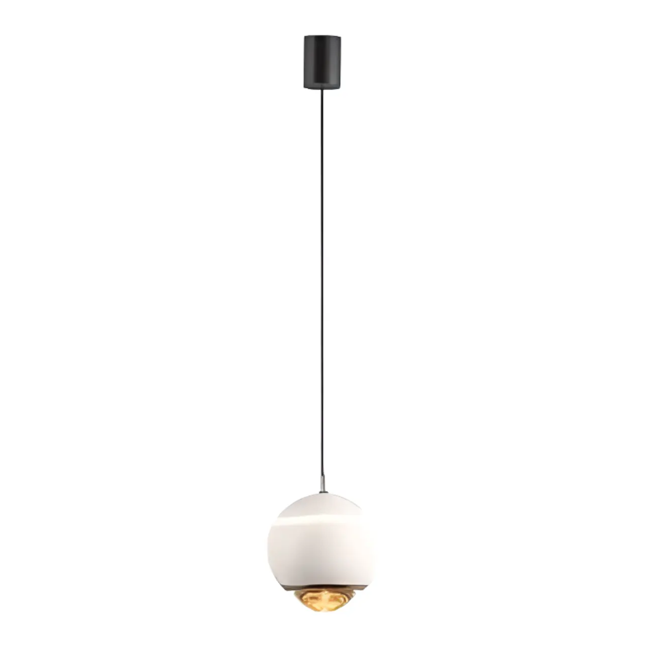 Modern Metal Glass Globe Pendant Light Warm LED Image - 3 | homeyfad