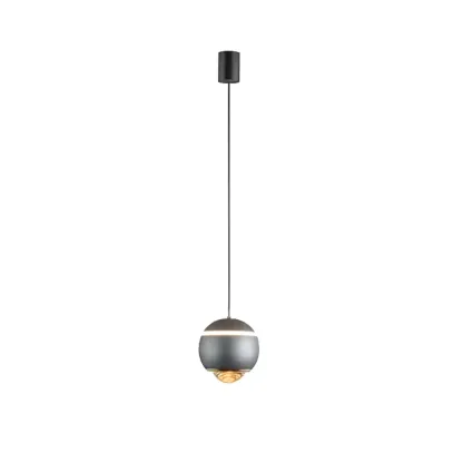 Modern Metal Glass Globe Pendant Light Warm LED Image - 7