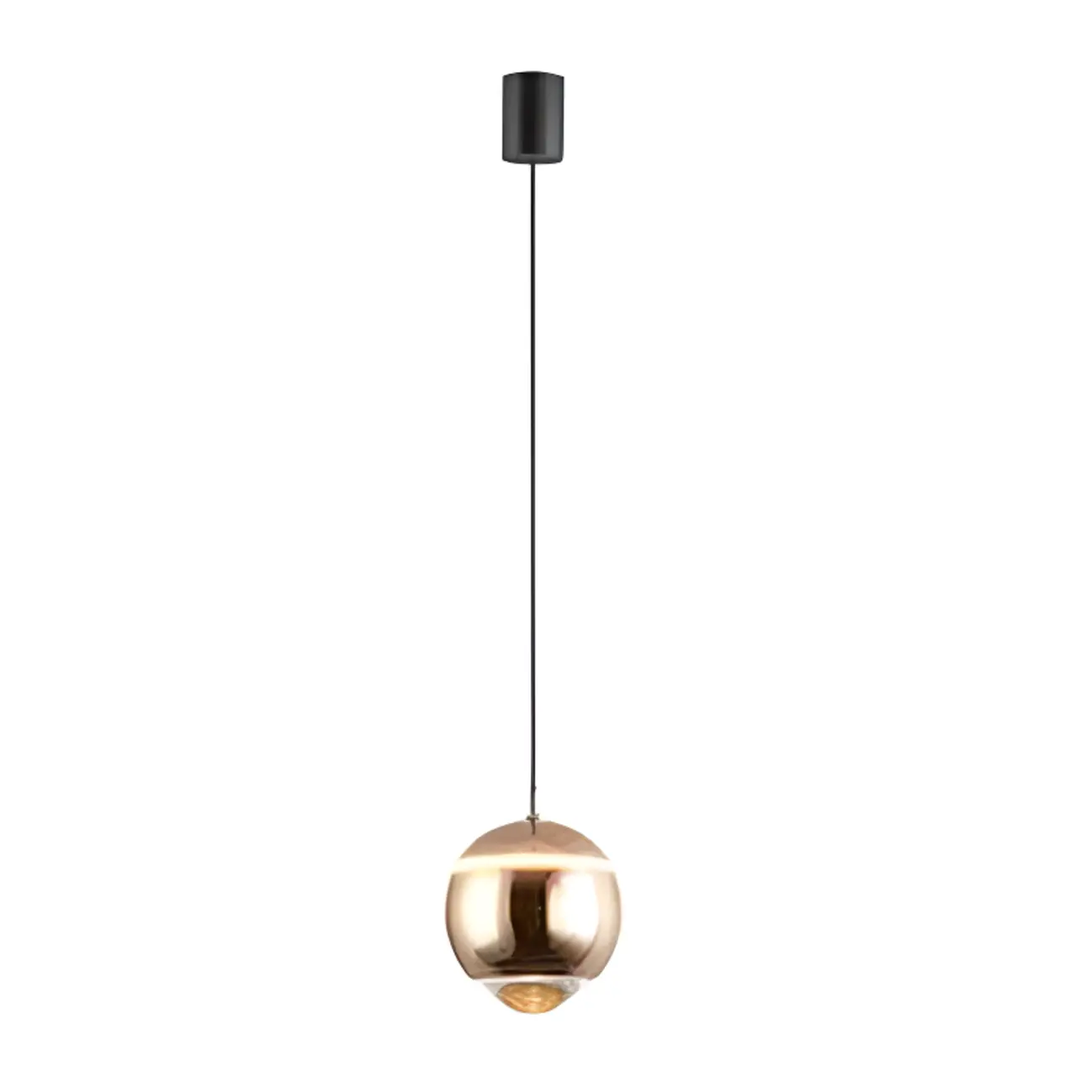 Modern Metal Glass Globe Pendant Light Warm LED Image - 9 | homeyfad