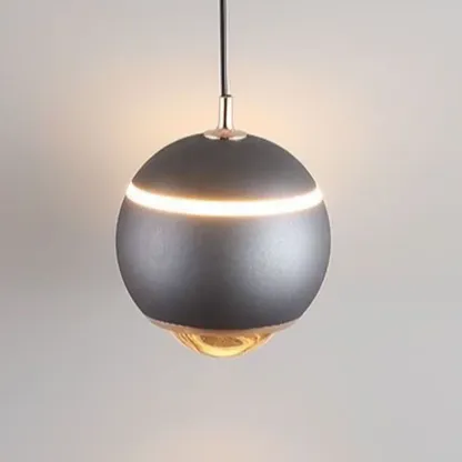 Modern Metal Glass Globe Pendant Light Warm LED Image - 10