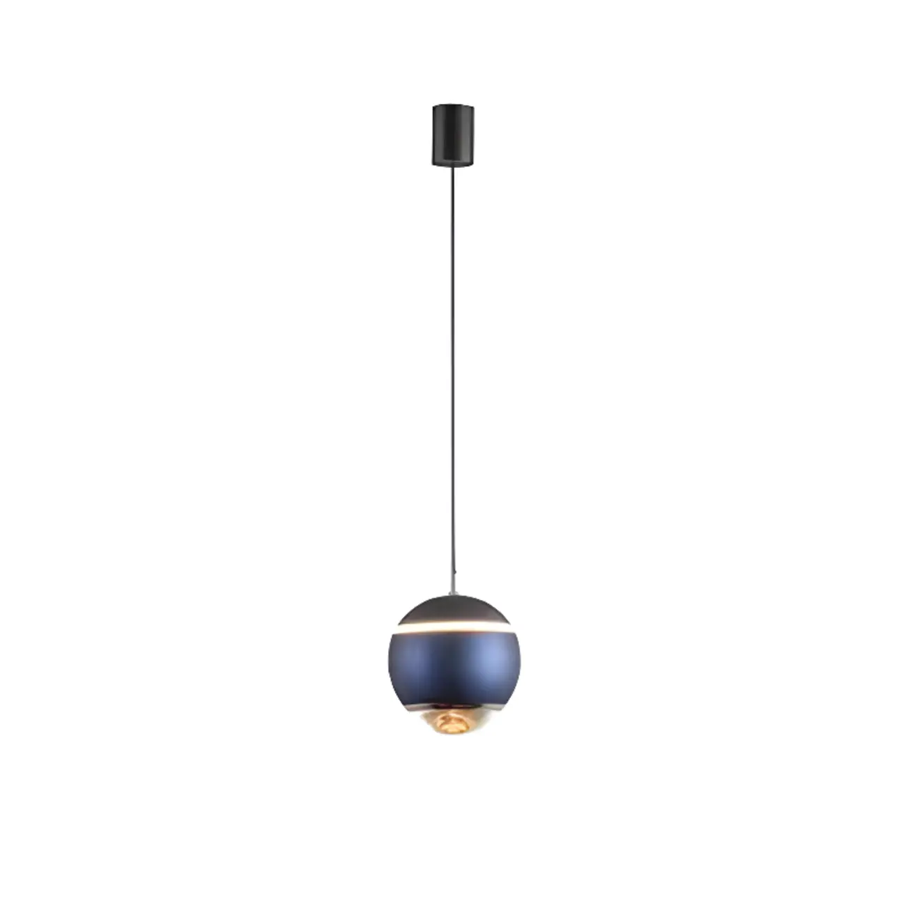 Modern Metal Glass Globe Pendant Light Warm LED Image - 11 | homeyfad