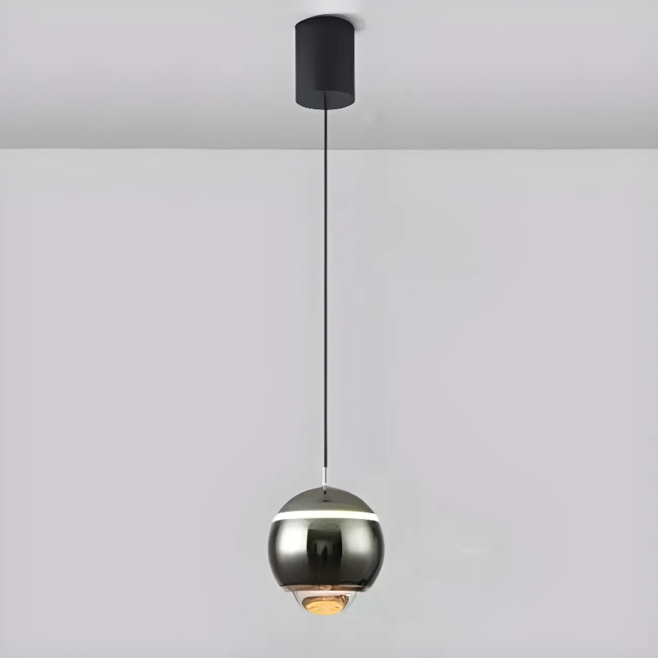 Modern Metal Glass Globe Pendant Light Warm LED Image - 13 | homeyfad