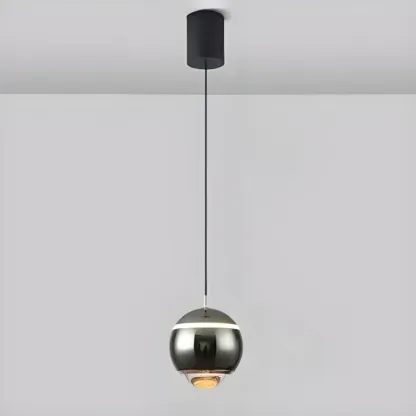 Modern Metal Glass Globe Pendant Light Warm LED Image - 13