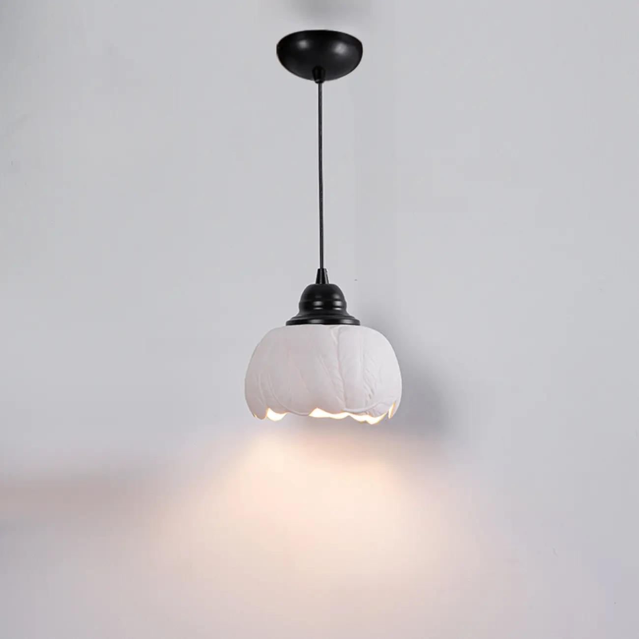 Modern White Ceramic Pendant Light Adjustable Height for Kitchen Image - 2 | homeyfad