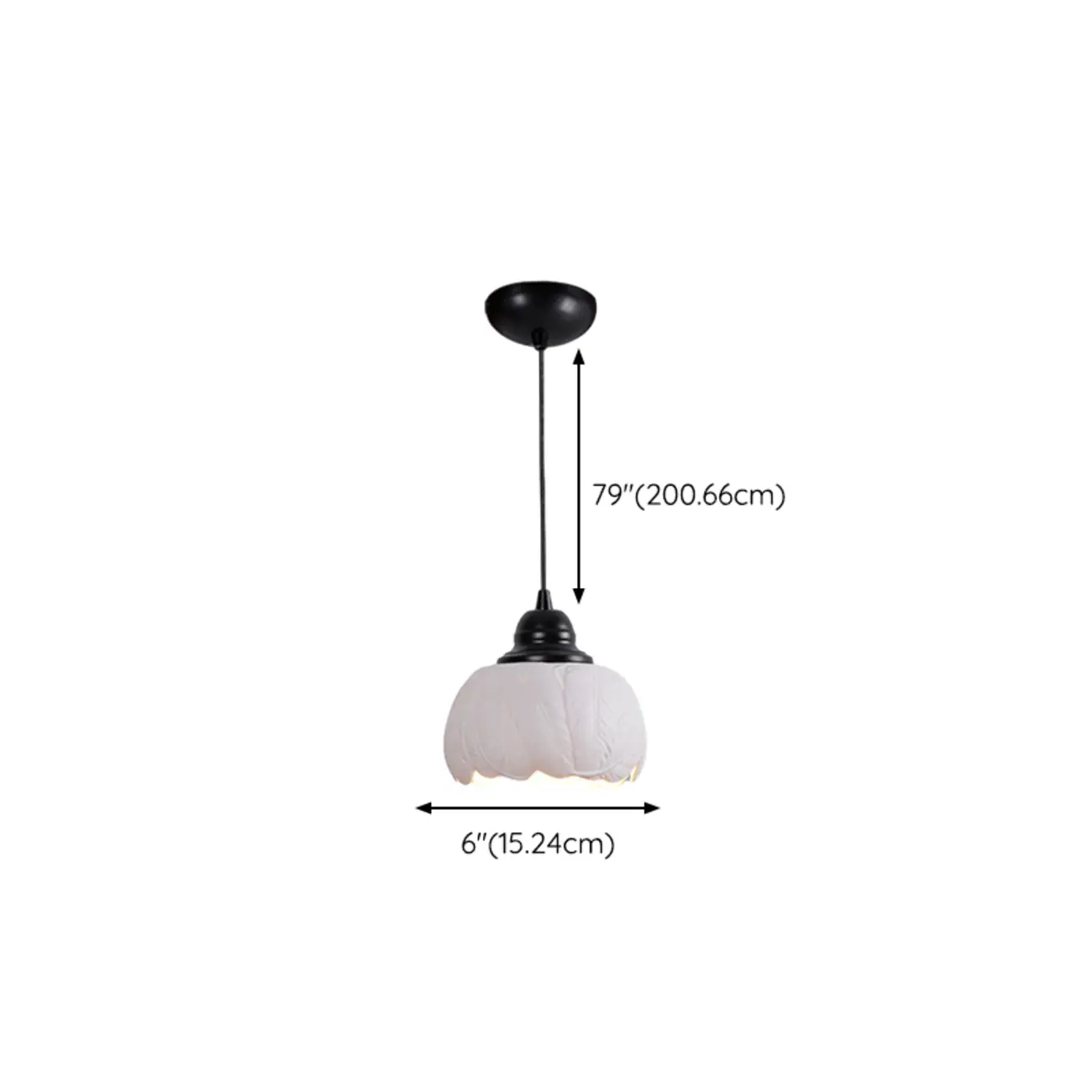 Modern White Ceramic Pendant Light Adjustable Height for Kitchen #size