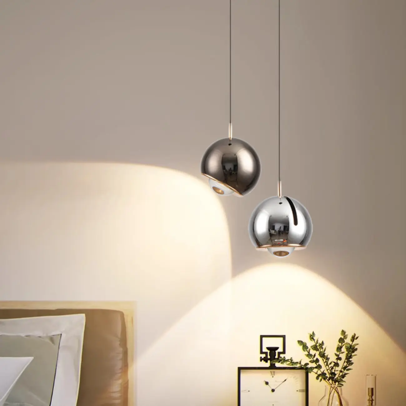 Modern Chrome Metal Dimming Globe Pendant Light Image - 1 | homeyfad