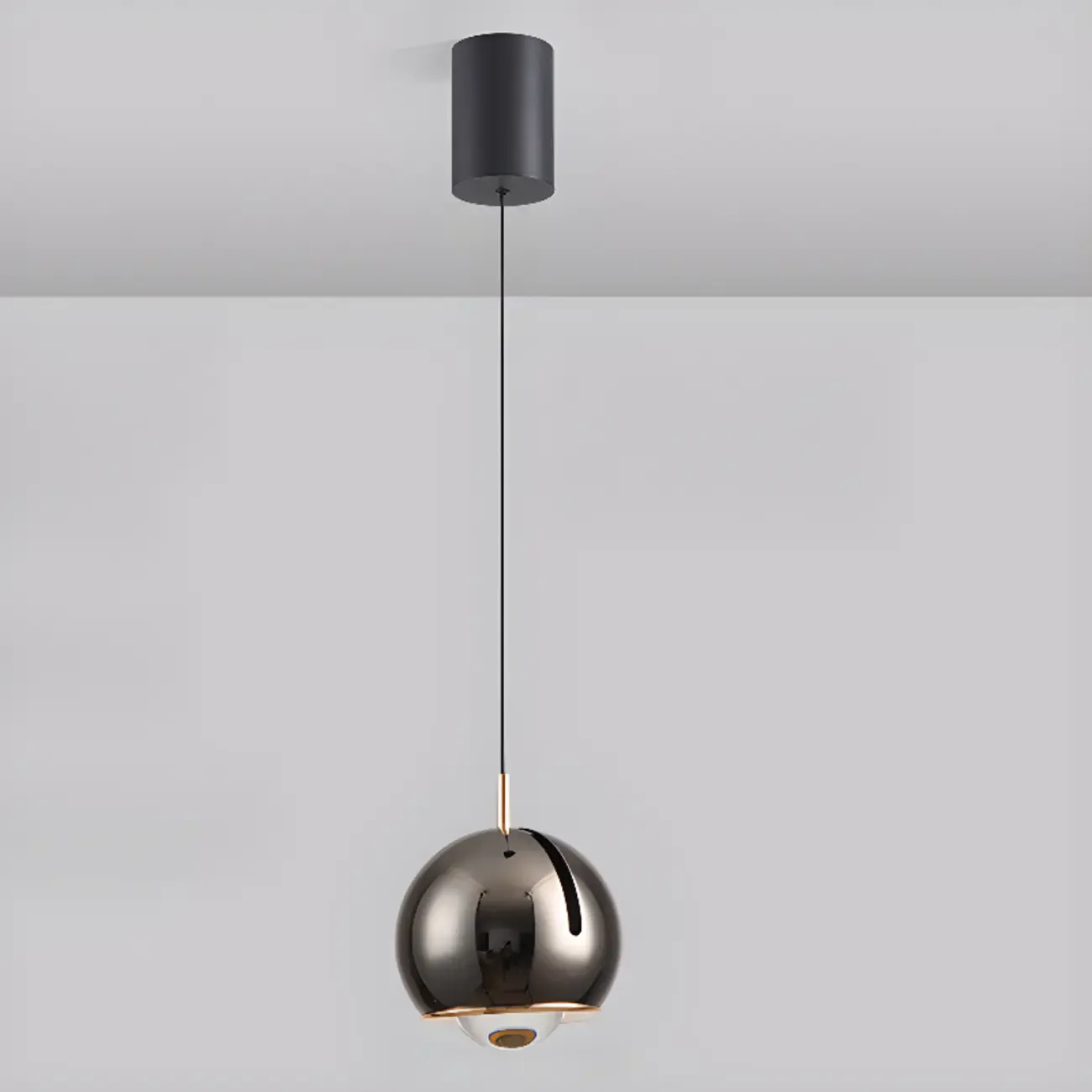 Modern Chrome Metal Dimming Globe Pendant Light Image - 5