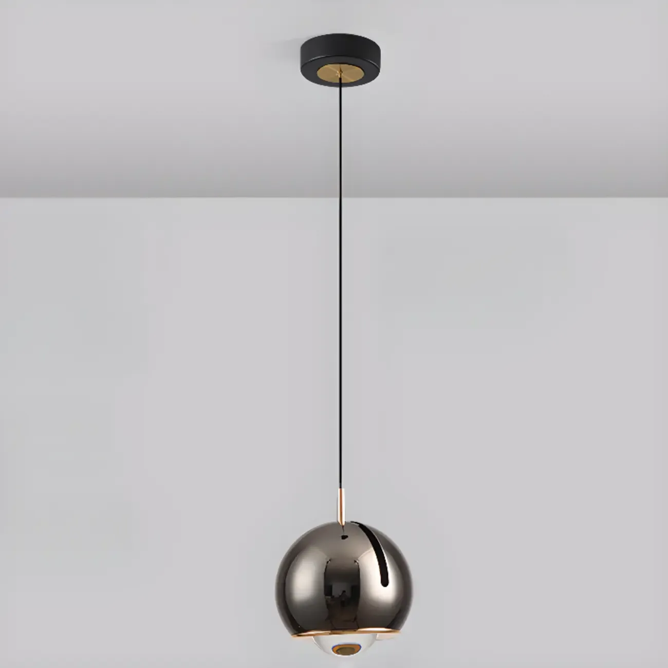 Modern Chrome Metal Dimming Globe Pendant Light Image - 6