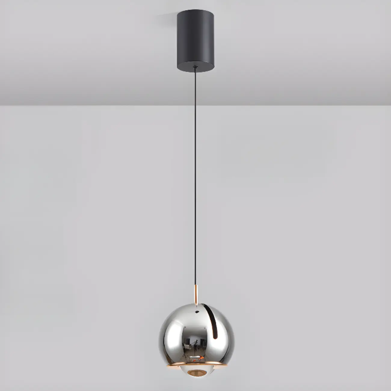 Modern Chrome Metal Dimming Globe Pendant Light Image - 7 | homeyfad