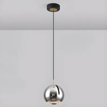 Modern Chrome Metal Dimming Globe Pendant Light Image - 8