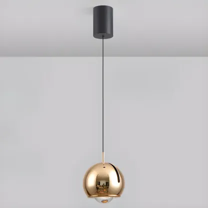 Modern Chrome Metal Dimming Globe Pendant Light Image - 9