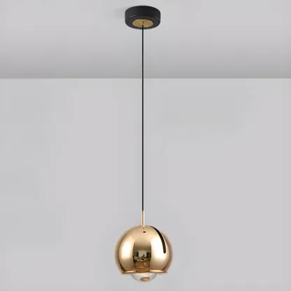 Modern Chrome Metal Dimming Globe Pendant Light Image - 10