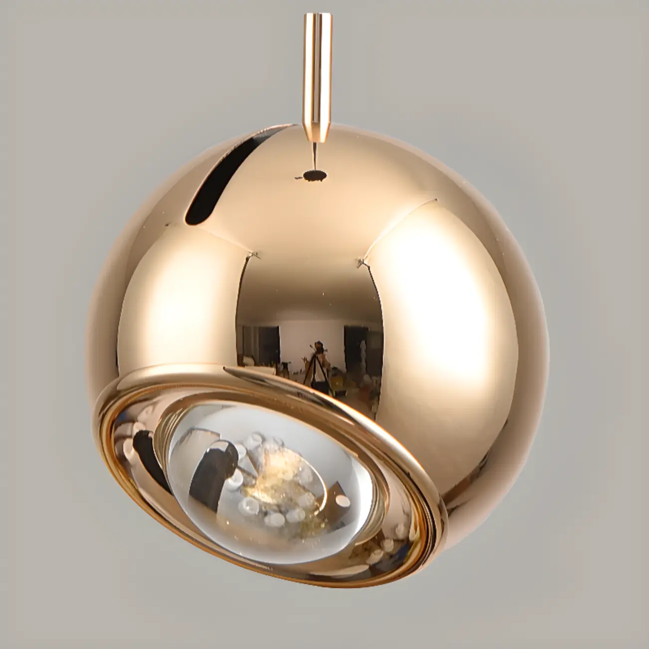 Modern Chrome Metal Dimming Globe Pendant Light Image - 11 | homeyfad