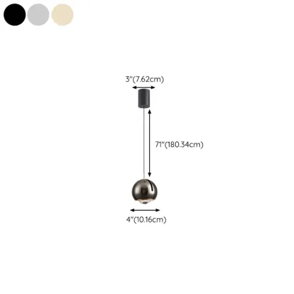 Modern Chrome Metal Dimming Globe Pendant Light #size