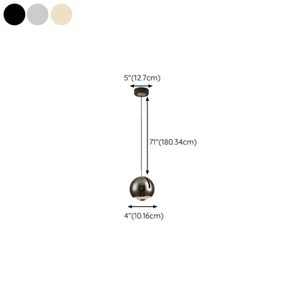 Modern Chrome Metal Dimming Globe Pendant Light Image - 14