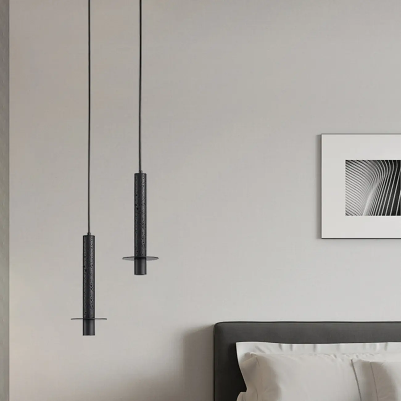 Stylish Mini Black Stone Pendant Light for Kitchen Island Image - 4 | homeyfad