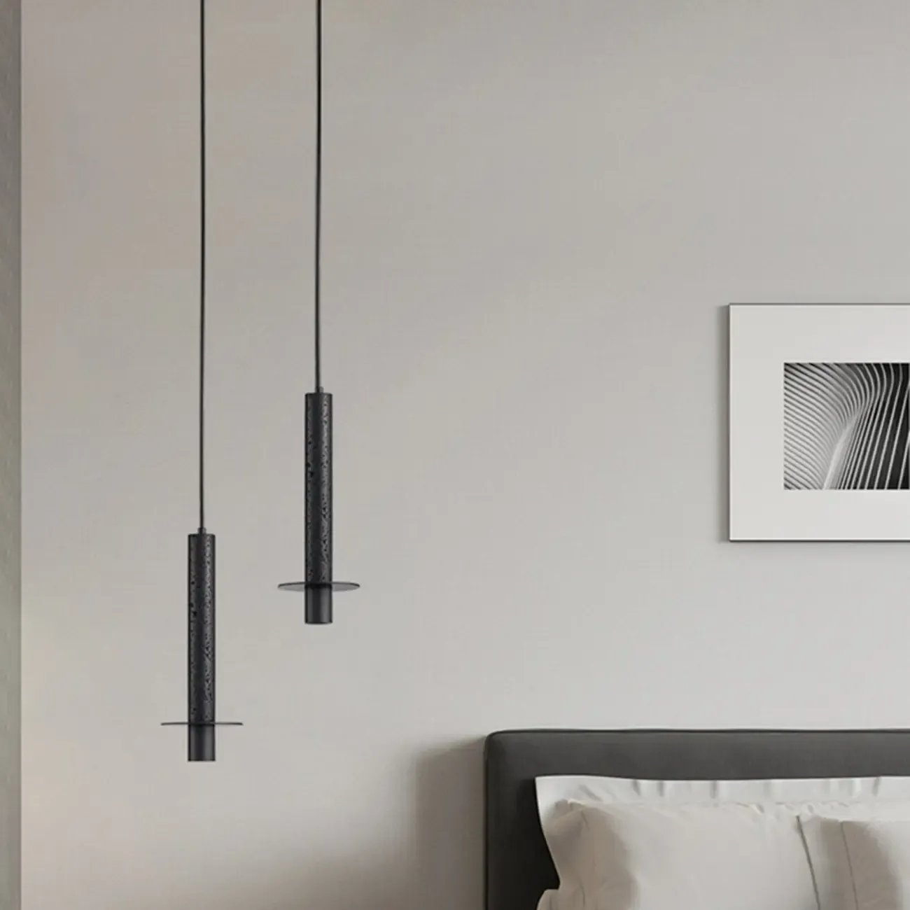 Stylish Mini Black Stone Pendant Light for Kitchen Island Image - 4