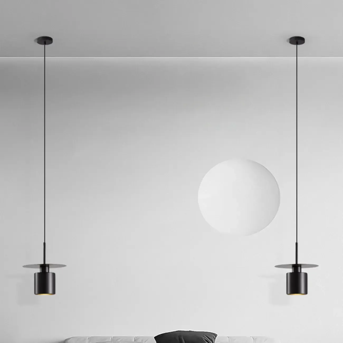 Modern Black Metal Geometric Pendant Light Image - 4
