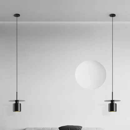 Modern Black Metal Geometric Pendant Light Image - 4