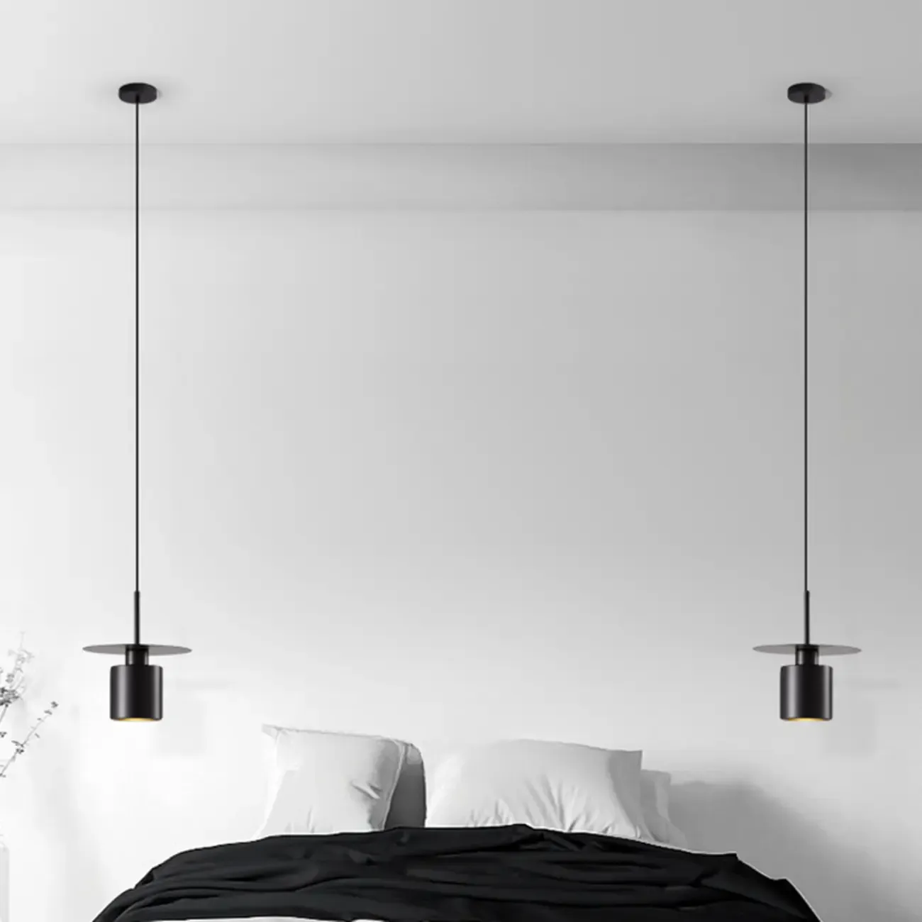 Modern Black Metal Geometric Pendant Light Image - 1
