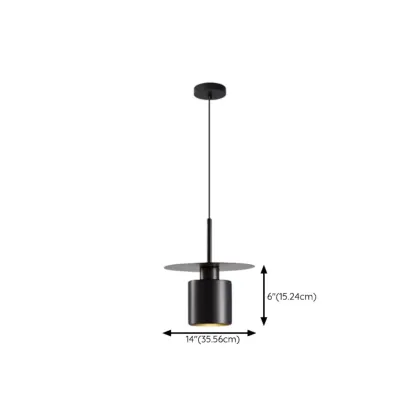 Modern Black Metal Geometric Pendant Light #size