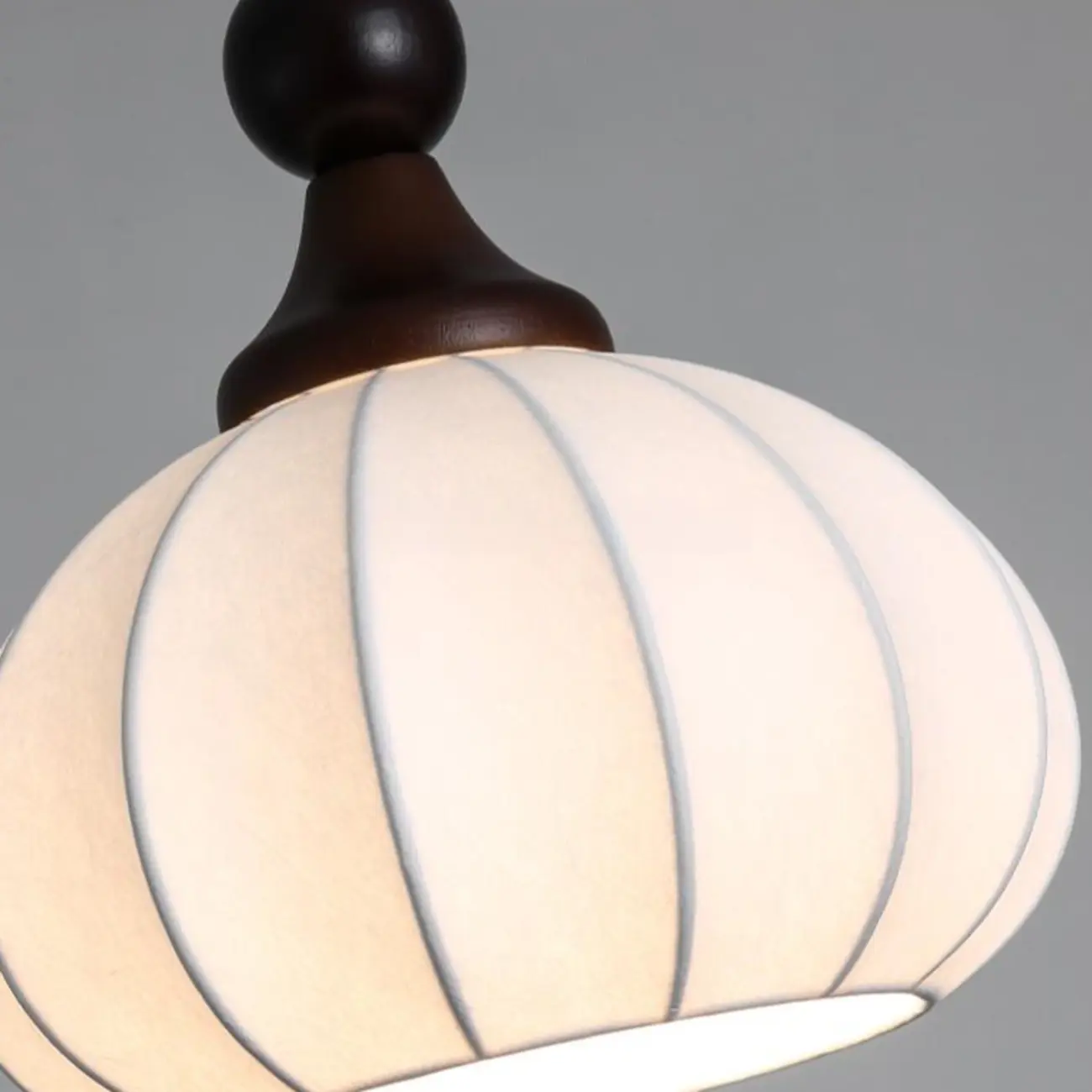 Modern Wood White Silk Dome Pendant Light | homeyfad
