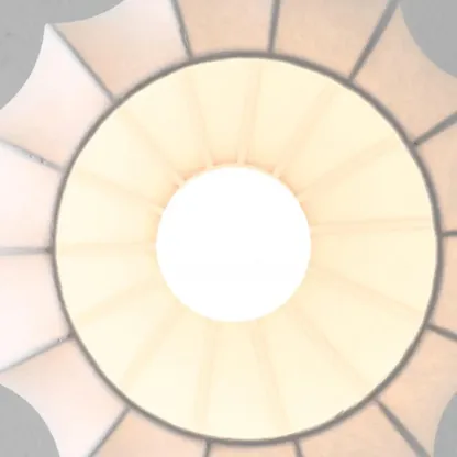 Modern Wood White Silk Dome Pendant Light