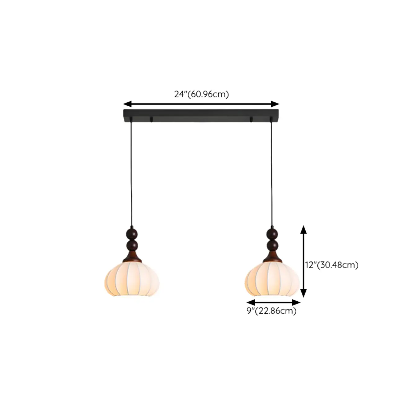 Modern Wood White Silk Dome Pendant Light | homeyfad