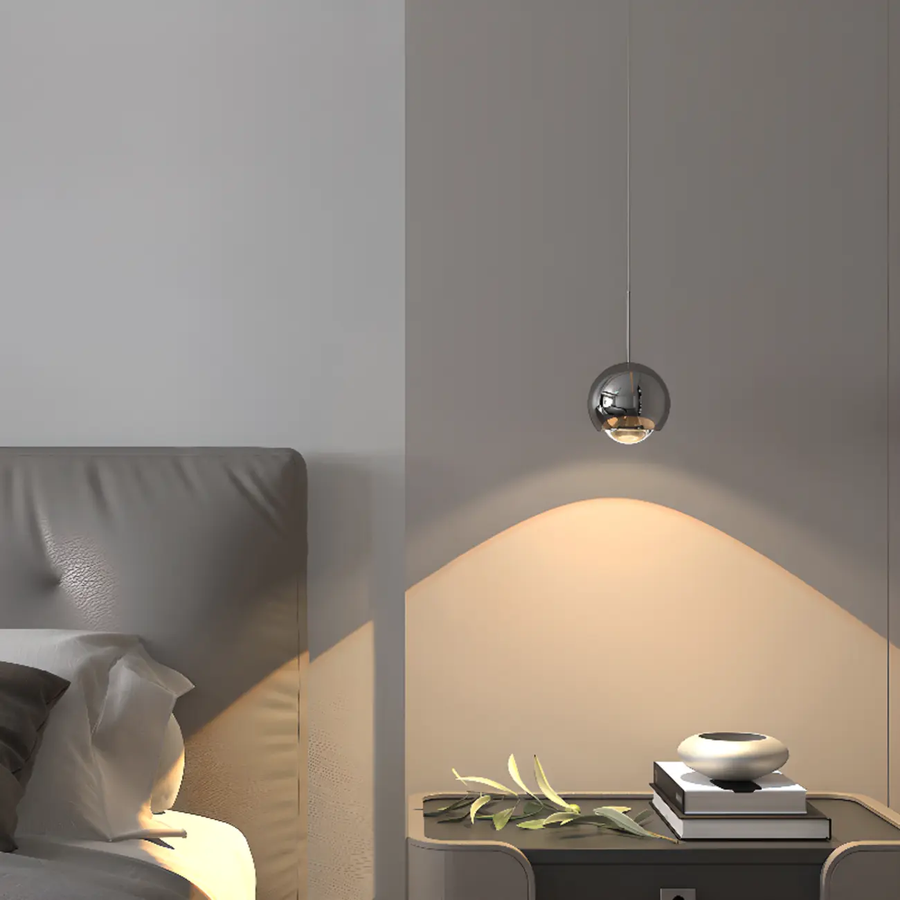 Modern Chrome Glass Globe Adjustable Pendant Light | homeyfad