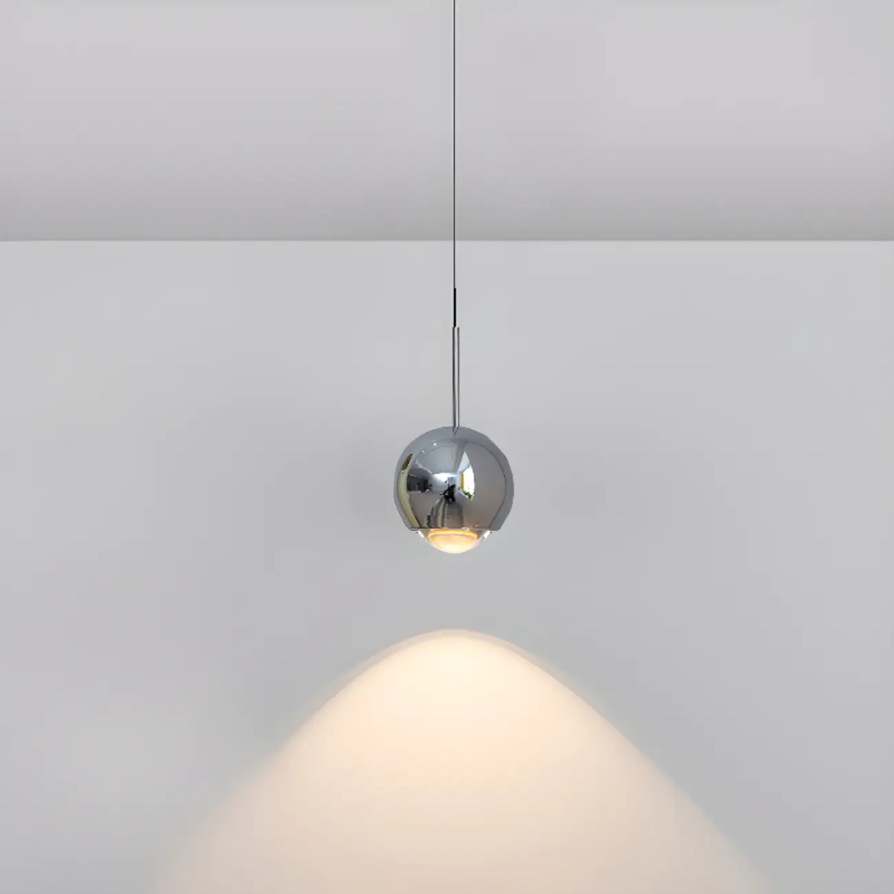 Modern Chrome Glass Globe Adjustable Pendant Light | homeyfad