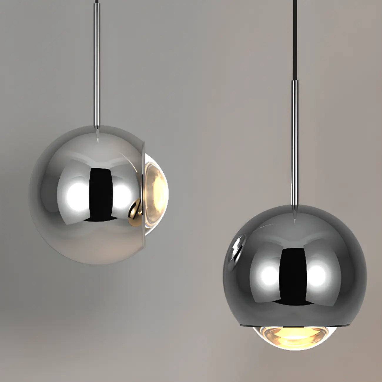 Modern Chrome Glass Globe Adjustable Pendant Light | homeyfad